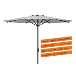 Mittelstockschirm 'Korsika', Ø Ca. 320 Cm, Silbergrau -Madison Verkäufe 3910503333 Sonnenschirm Korsika ca D 320cm silbergrau 5 119205