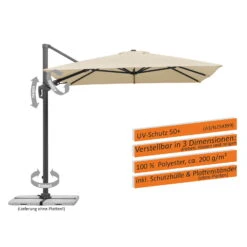 Sonnenschirm 'Rhodos Twist', 350 X 260 Cm, Natur 33 Sonnenschirm 'Rhodos Twist', 350 X 260 Cm, Natur -Madison Verkäufe 3910503335 Sonnenschirm Rhodos Twist ca 350x260cm natur 10 119242