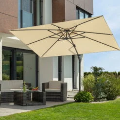 Sonnenschirm 'Rhodos Twist', 350 X 260 Cm, Natur