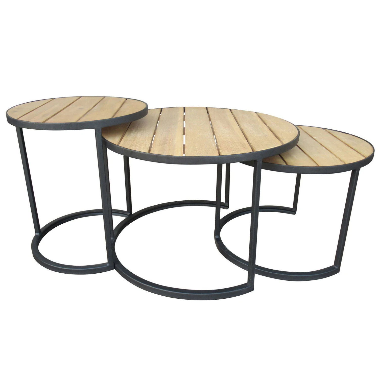 Beistelltisch 'Nestling', Schwarz, Natur 3 Beistelltisch 'Nestling', Schwarz, Natur