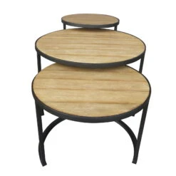 Beistelltisch 'Nestling', Schwarz, Natur 9 Beistelltisch 'Nestling', Schwarz, Natur -Madison Verkäufe 3910801532 Beistelltisch Nestling 3er Set Stahlgestell Belattung FSC Akazie 4 102344