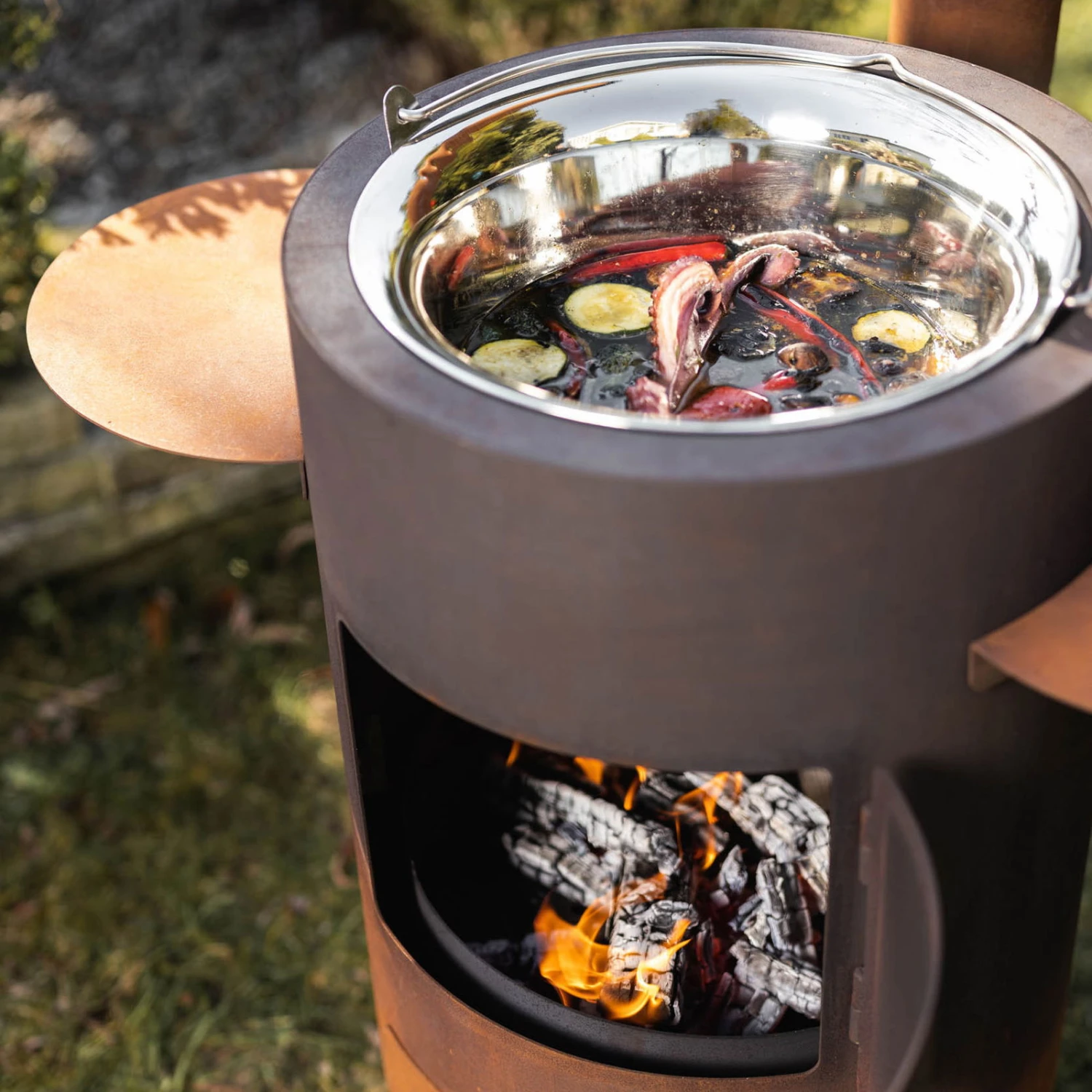 Fondue, Outdoor-Ofen 77 Inkl. Pfanne Mit Deckel, Rost, 180 X 85 X 62 Cm 8 Fondue, Outdoor-Ofen 77 Inkl. Pfanne Mit Deckel, Rost, 180 X 85 X 62 Cm – Bild 6