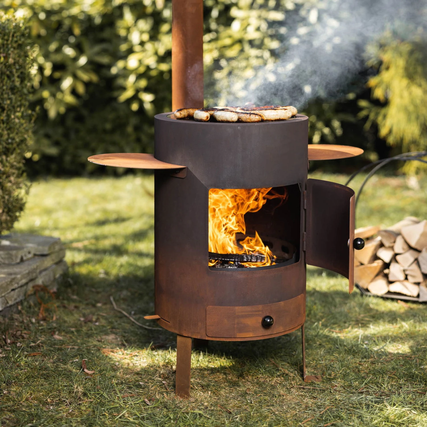 Fondue, Outdoor-Ofen 77 Inkl. Pfanne Mit Deckel, Rost, 180 X 85 X 62 Cm 5 Fondue, Outdoor-Ofen 77 Inkl. Pfanne Mit Deckel, Rost, 180 X 85 X 62 Cm – Bild 3