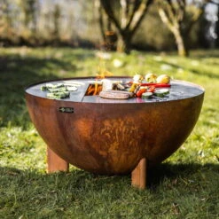 Edelstahl-Feuerstelle 'TRIA', Rost, 100 X 55 X 100 Cm -Madison Verkäufe 3920100752 Feuerstelle TRIA rost 2 110902