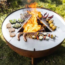 Edelstahl-Feuerstelle 'TRIA', Rost, 100 X 55 X 100 Cm -Madison Verkäufe 3920100752 Feuerstelle TRIA rost ca100x55x100cm 1 125231