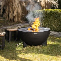 Edelstahl-Feuerstelle 'TRIA', Schwarz, 100 X 55 X 100 Cm -Madison Verkäufe 3920100753 Feuerstelle TRIA schwarz 2 110905