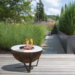 Feuerschale 'Dakota', Rostfarben, Ca. 60 X Ø 80 Cm -Madison Verkäufe 3920100762 Feuerstelle Dakota ca 80cm rund 1 1 118576