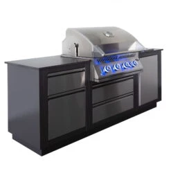 Napoleon Küche 'Oasis Compact 105', Schwarz, Stahl, Ca. 129 X 83 X 224,5 Cm -Madison Verkäufe 3920200355 Outdoorkueche Oasis Compact105 mit Big32 grau mit 4 Hauptbrenner 4 123238