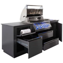 Napoleon Küche 'Oasis Compact 105', Schwarz, Stahl, Ca. 129 X 83 X 224,5 Cm -Madison Verkäufe 3920200355 Outdoorkueche Oasis Compact105 mit Big32 grau mit 4 Hauptbrenner 5 123237