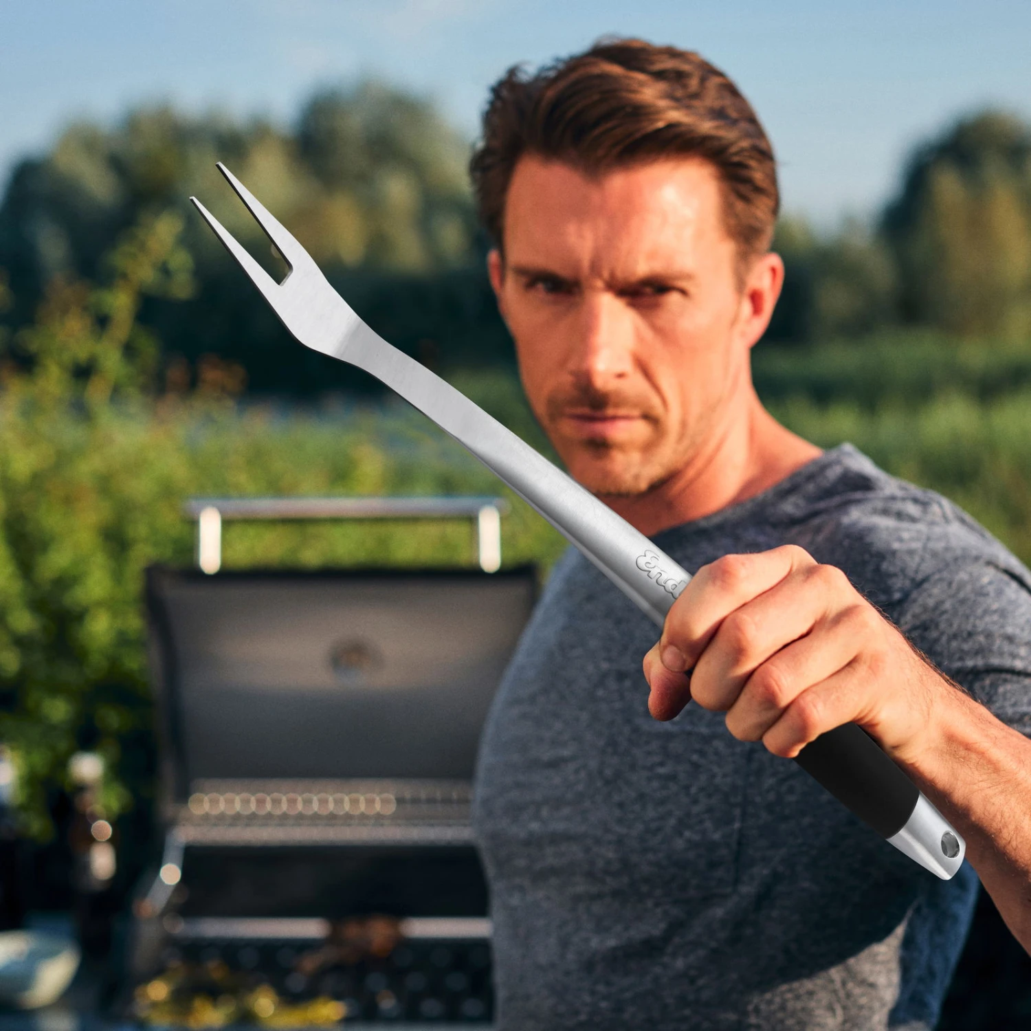 Premium Grillgabel, Schwarz, Edelstahl, 2,5 X 42 X 3,5 Cm 6 Premium Grillgabel, Schwarz, Edelstahl, 2,5 X 42 X 3,5 Cm – Bild 4