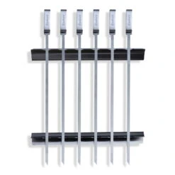 Spieße, 6er-Set, Grau/schwarz, Edelstahl, 0,7 X 37,5 Cm