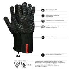 Premium BBQ Grillhandschuh, Schwarz, Größe 8 -Madison Verkäufe 3920502063 3920502064 3920502065 FEUERMEISTER Premium BBQ Grillhandschuh 4 102878