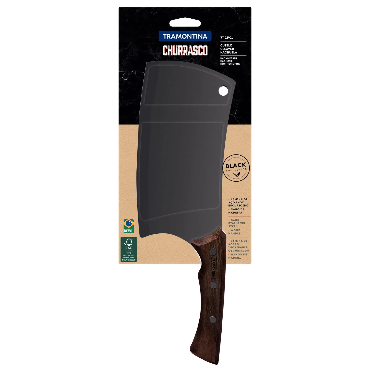 Hackmesser, Stahl/FSC-Kiefer, Klinge Ca. 18 Cm 3 Hackmesser, Stahl/FSC-Kiefer, Klinge Ca. 18 Cm