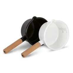 Petromax Stieltopf, Weiß, Edelstahl/Holz, Ca. 1 Liter -Madison Verkäufe 3920502264 petromax emaille stieltopf 3 121457