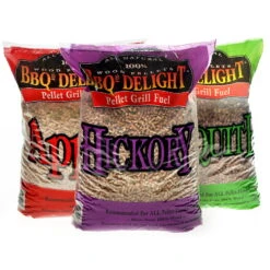 3er-Set BBQr´s Delight Pellets, Hickory, Mesquite & Apfel, Je 9 Kg