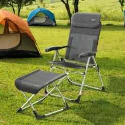 Crespo Hocker/Beinauflage Compact Klappbar, Silber/anthrazit -Madison Verkäufe 3930400908 3930400909 Compact Klappsessel 63493