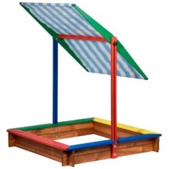 Sandkasten Inkl. Dach, Bunt, 120 X 120 X 120 Cm -Madison Verkäufe 3940100136 Sandkasten inkl Dach 4 106183