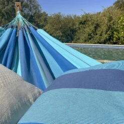 LA SIESTA Hängematte 'Modesta', Lagoon 10 LA SIESTA Hängematte 'Modesta', Lagoon -Madison Verkäufe 3940200333 Doppel Haengematte Modesta Lagoon Bio Baumwolle 4 106100