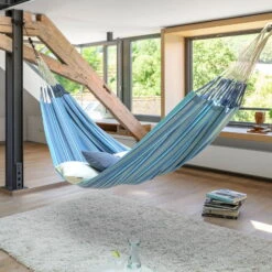 LA SIESTA Hängematte 'Modesta', Azure -Madison Verkäufe 3940200344 Kingsize Haengematte Modesta Azure Bio Baumwolle 2 106132