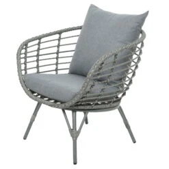 Loungegruppe 'Evora', 4-teilig, Grau 12 Loungegruppe 'Evora', 4-teilig, Grau -Madison Verkäufe 3950101015 Alu Geflechtgruppe Evora 4tlg grau inkl Kissen 5 99292